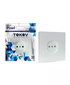 Розетка 1-м СП Pixel 16А IP20 без заземл. в сборе перламутр. TOKOV ELECTRIC TKE-PX-R1F-C04