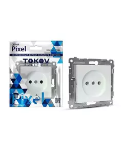 Розетка 1-м СП Pixel 16А IP20 без заземл. защ. шторки механизм перламутр. TOKOV ELECTRIC TKE-PX-R1SF-C04