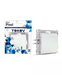 Розетка 1-м СП Pixel 16А IP20 с заземл. защ. шторки с крышкой механизм перламутр. TOKOV ELECTRIC TKE-PX-R1ZSW1-C04