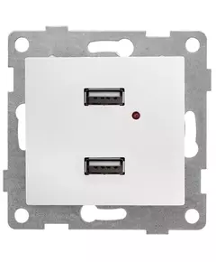 Розетка USB 2-м СП Bravo механизм бел. GUSI С10USB2-001