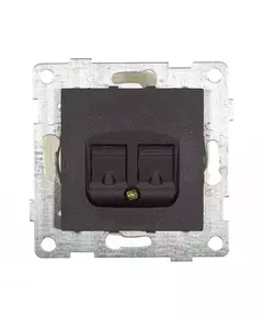 Розетка компьютерная 1-м СП Bravo RJ45 механизм графит GUSI С10К1-010