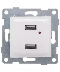 Розетка USB 2-м СП Ugra механизм бел. GUSI С11USB2-001