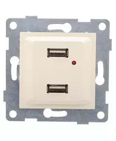 Розетка USB 2-м СП Ugra механизм беж. GUSI С11USB2-003