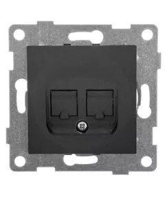 Розетка компьютерная 1-м СП Ugra RJ45 механизм графит GUSI С11К1-010