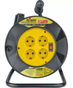 Удлинитель на катушке 4х40м с заземл. 93 912 NPE-R-04-40-E-3х1.5 NAVIGATOR 93912