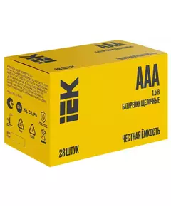 Элемент питания алкалиновый AAA/LR03 Alkaline бокс (уп.28шт) IEK ABT-LR03-OP-B28