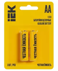Элемент питания алкалиновый AA/LR6 Alkaline (блист.2шт) IEK ABT-LR06-OP-L02