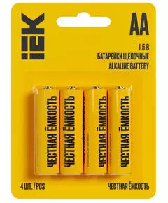 Элемент питания алкалиновый AA/LR6 Alkaline (блист.4шт) IEK ABT-LR06-OP-L04