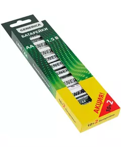 Элемент питания алкалиновый AA/LR6 Alkaline ПРОМО (уп.10+2шт) GENERICA ABT-LR06-ST-B12-G