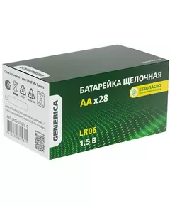 Элемент питания алкалиновый AA/LR6 Alkaline бокс (уп.28шт) GENERICA ABT-LR06-ST-B28-G