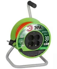 Удлинитель на катушке 4х30м с заземл. RP-4e-3х1.0-30m ПВС 3х1 Эра Б0056099