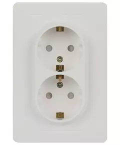 Розетка 2-м СП Style 7-208-01 16А 250В IP20 2х2P+E Schuko с заземл. защ. шторки бел. Intro Б0060625