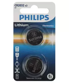 Элемент питания литиевый CR2032 (блист. 2шт) Philips Б0062716