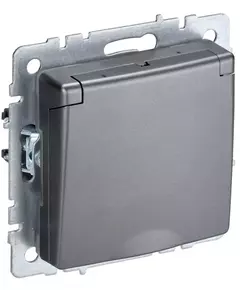 Розетка BRITE РСбш10-3-44-БрС 16А IP44 с заземл. защ. шторки с крышкой сталь IEK BR-R16-16-44-K46