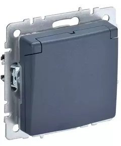Розетка BRITE РСбш10-3-БрМ 16А IP20 с заземл. защ. шторки с крышкой маренго IEK BR-R16-16-K35