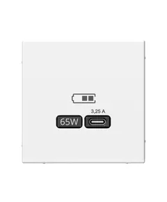 Розетка USB ArtGallery тип C 65Вт QC PD высокоскор. ЗУ механизм бел. SE GAL000127