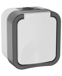 Розетка 1-м ОП TORS 16А IP55 TS220 с заземл. с крышкой бел. IEK TS-R16-16-55-K41
