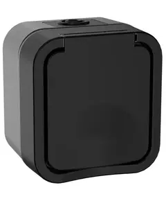 Розетка 1-м ОП TORS 16А IP55 TS120 с заземл. с крышкой графит IEK TS-R16-16-55-K53