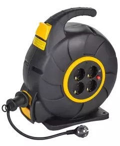 Удлинитель на катушке TWIST 4х20м с заземл. автосмотка 16А IP20 ПВС 3х1.5 IEK TW-KP27-16-04-20