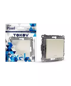 Выключатель 1-кл. СП Pixel 10А IP20 с индикатором механизм беж. TOKOV ELECTRIC TKE-PX-V1I-C02