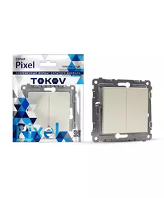 Выключатель 2-кл. СП Pixel 10А IP20 механизм беж. TOKOV ELECTRIC TKE-PX-V2-C02