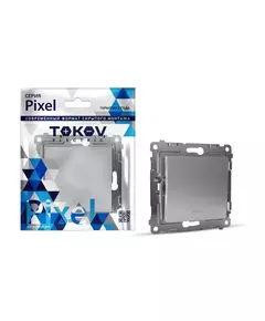 Выключатель 1-кл. СП Pixel 10А IP20 с индикатором механизм алюм. TOKOV ELECTRIC TKE-PX-V1I-C03