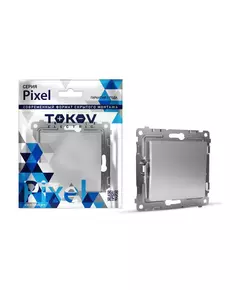 Переключатель проходной 1-кл. СП Pixel 10А IP20 механизм алюм. TOKOV ELECTRIC TKE-PX-P1-C03