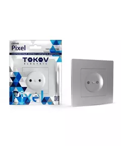 Розетка 1-м СП Pixel 16А IP20 без заземл. в сборе алюм. TOKOV ELECTRIC TKE-PX-R1F-C03