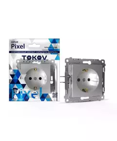 Розетка 1-м СП Pixel 16А IP20 с заземл. механизм алюм. TOKOV ELECTRIC TKE-PX-R1Z-C03