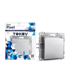 Розетка 1-м СП Pixel 16А IP20 с заземл. защ. шторки с крышкой механизм алюм. TOKOV ELECTRIC TKE-PX-R1ZSW1-C03