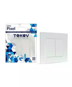 Выключатель 2-кл. СП Pixel 10А IP20 в сборе перламутр. TOKOV ELECTRIC TKE-PX-V2F-C04