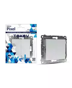 Выключатель 2-кл. СП Pixel 10А IP20 механизм перламутр. TOKOV ELECTRIC TKE-PX-V2-C04