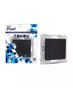 Переключатель проходной 1-кл. СП Pixel 10А IP20 механизм карбон TOKOV ELECTRIC TKE-PX-P1-C14