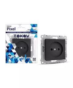 Розетка 1-м СП Pixel 16А IP20 без заземл. механизм карбон TOKOV ELECTRIC TKE-PX-R1-C14
