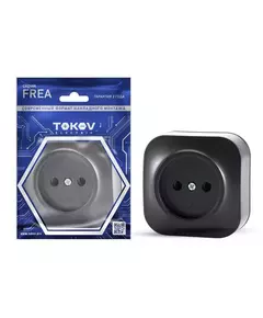 Розетка 1-м ОП Frea 16А IP20 250В без заземл. АБС-пластик карбон TOKOV ELECTRIC TKE-FR-R1-C14