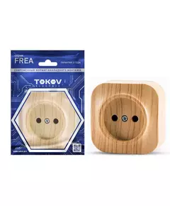 Розетка 1-м ОП Frea 16А IP20 250В без заземл. АБС-пластик сосна TOKOV ELECTRIC TKE-FR-R1-C25