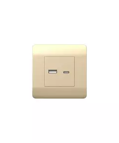 Розетка USB NEW3-E тип A+C 5В/2.1А шампань CHINT 431450
