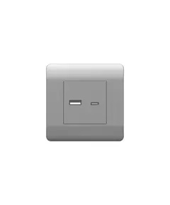 Розетка USB NEW3-E тип A+C 5В/2.1А серебр. CHINT 431451