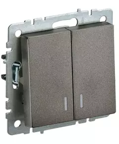 Выключатель 2-кл. СП BRITE ВС10-2-1-БрТБ 10А с инд. бронза IEK BR-V20-1-10-K45