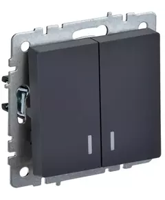 Выключатель 2-кл. СП BRITE ВС10-2-1-БрГ 10А с инд. графит IEK BR-V20-1-10-K53