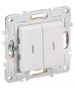 Выключатель 2-кл. SKANDY 10А SK-V09W с индикацией арктич. бел. IEK SK-V20-1-10-K01