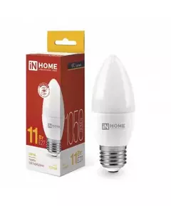 Лампа светодиодная LED-СВЕЧА-VC 11Вт свеча 3000К тепл. бел. E27 1050лм 230В IN HOME 4690612020488