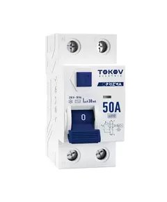 Выключатель дифференциального тока (УЗО) 2П (1P+N) 50А 30мА тип AC 6кА TOKOV Electric TKE-PZ60-RCDM-2-50-30-AC
