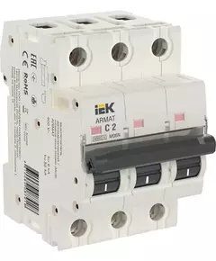 Выключатель автоматический модульный 3п C 2А M06N ARMAT IEK AR-M06N-3-C002