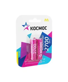 Аккумулятор AA/R6 2700мА.ч NI-MN BP-2 (блист.2шт) КОСМОС KOCR6NIMH2700MAH2BL