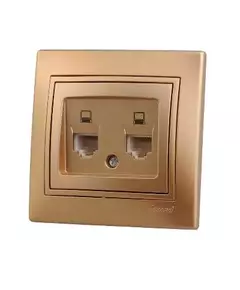 Розетка компьютерная 2-м СП Mira RJ45 зол. метал. LEZARD 701-1313-141