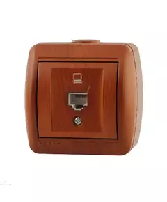 Розетка компьютерная 1-м ОП Nata RJ45 сосна LEZARD 710-0800-139