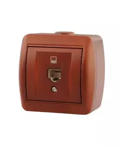 Розетка компьютерная 1-м ОП Nata RJ45 вишня LEZARD 710-0600-139