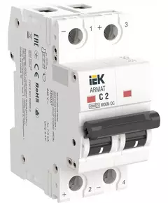 Выключатель автоматический модульный 2п C 2А M06N-DC ARMAT IEK AR-M06N-2-C002DC