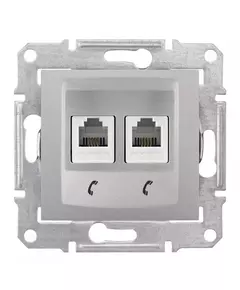 Розетка телефонная 2-м СП Sedna RJ11 механизм алюм. SchE SDN4201160